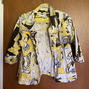 Unique hand drawn patterned jacket